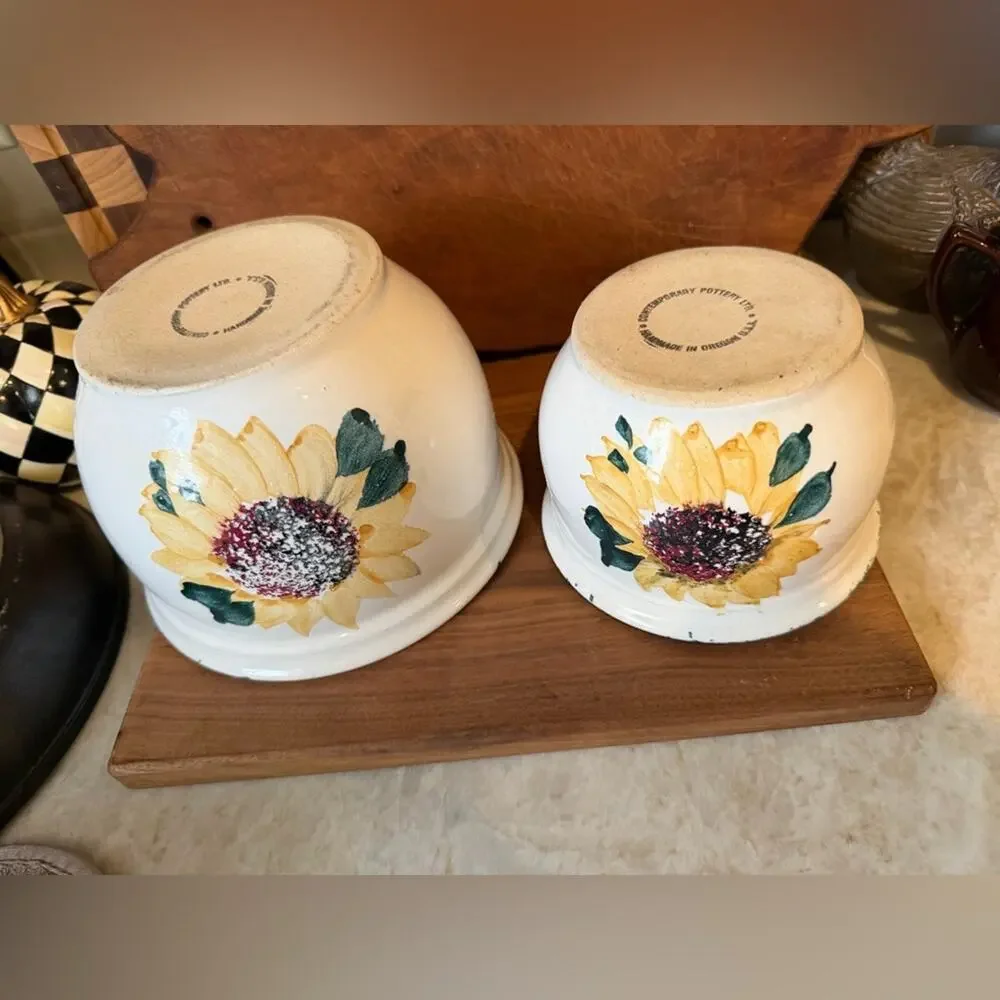Vintage Contemporary Pottery Ltd. Sunflower planters set of two